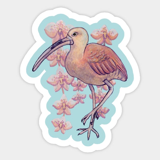 Orchid Ibis Sticker by Warbler Creative